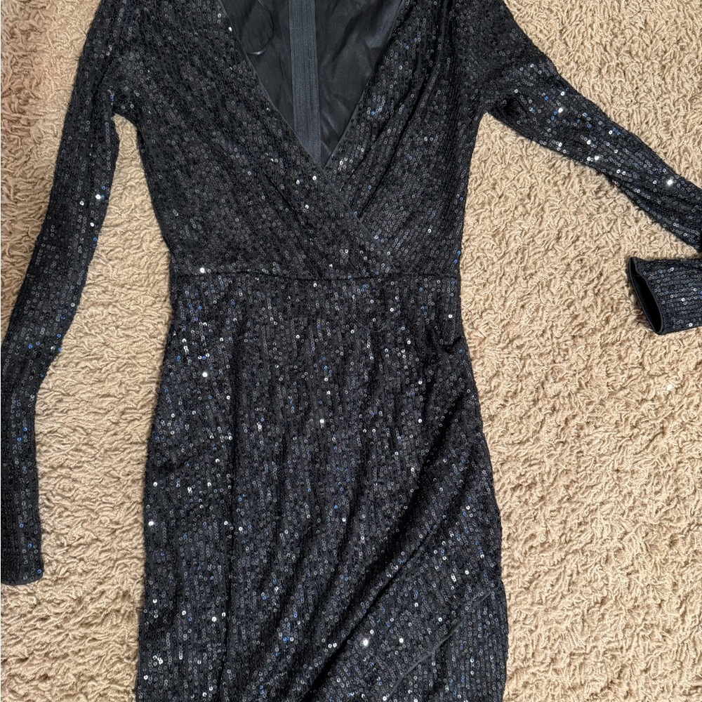 Elegant Black Sequin Dress